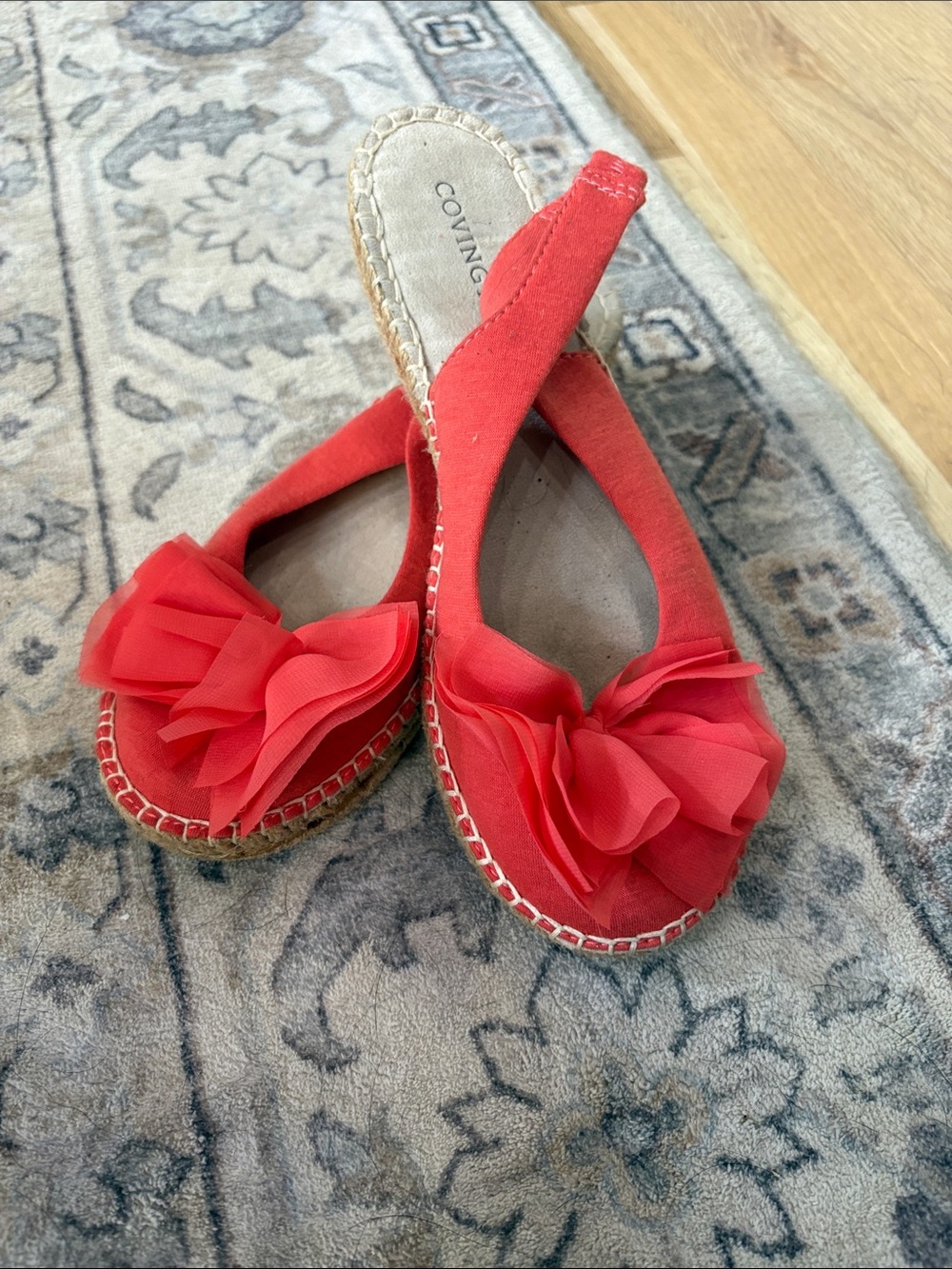 Covington Red Bow Espadrille Slingbacks